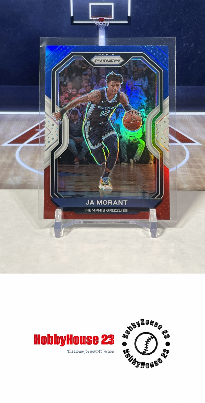 2020-21 Panini Prizm Red, White and Blue Prizms #115 Ja Morant Memphis Grizzlies