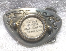 Silver Engraved Western Buckle Ready For Your Kennedy 30 Mm Stone Great Shape