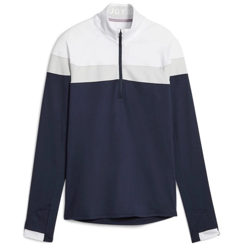 Puma Lightweight 1/4 Zip Damen Golf Pullover Navy/grau