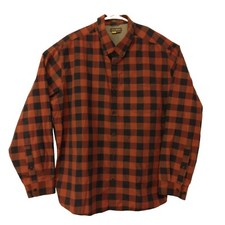 Eddie Bauer Travex shirt mens 2XL XXL red plaid classic fit button long sleeve