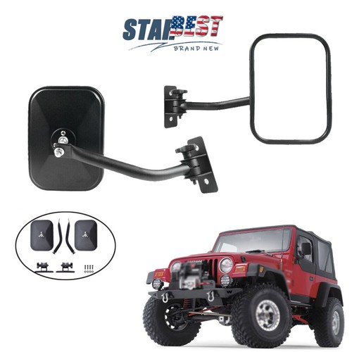 2 Pack Quick Release Doorless Mirror For Jeep Wrangler TJ JK LJ Door