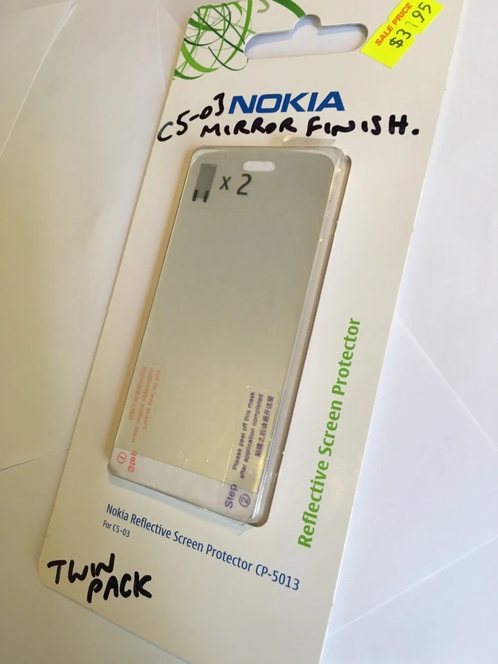 Nokia C5-03 Screen Guard Protectors Mirror Finish CP-5013 Genuine - Twin Pack - Image 3 of 4