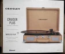 Crosley Cruiser Plus Portable Turntable with Bluetooth- Light Tan CR8005F-LT