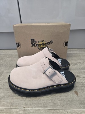 Doc Dr Martens Zebzag Suede Slingback Plateau Pantoletten Powder Pink Gr. UK7