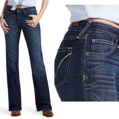 Ariat 27 regular trouser jeans perfect rise london wide leg rascal blue western