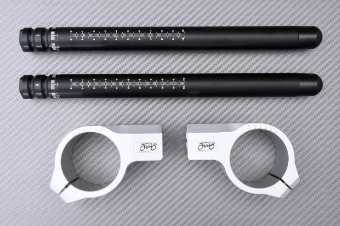 Demi guidons inclinables 37mm alu noir pour moto Honda CBR 600 F 1987-1990