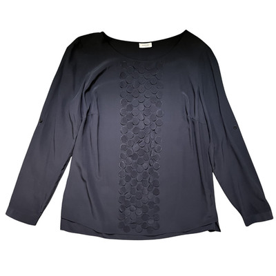 Akris Punto 100% Silk Blouse Top Size 12 Large Minimalist Quiet Luxury Designer
