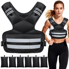 Adjustable Weighted Vest 4-32lbs for Men  Women, Rucking, Workout, Reflective S