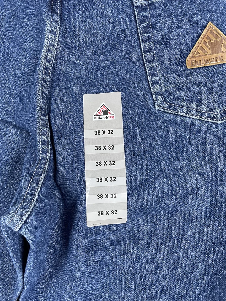 Bulwark FR Jeans Mens 38x32 Blue Flame Resistant Denim Work Pants PEJ6SW3 - Image 4 of 4