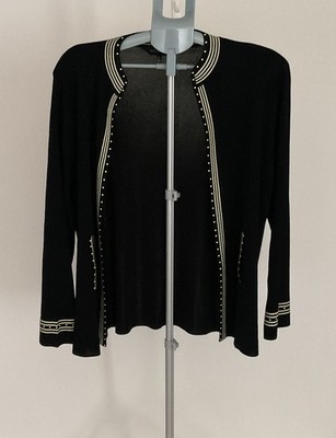 Ming Wang Black with Gold Accent Cardigan Preowned - Great Condition