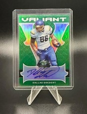 DALLAS GOEDERT 2018 LEAF ROOKIE GREEN 29/60 AUTHENTIC AUTOGRAPHED CARD. rookie card picture
