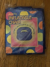Poltrona gonfiabile ad aria mobile blu adulto misura anni 90 Y2K retrò dormitorio nuova vecchia rara