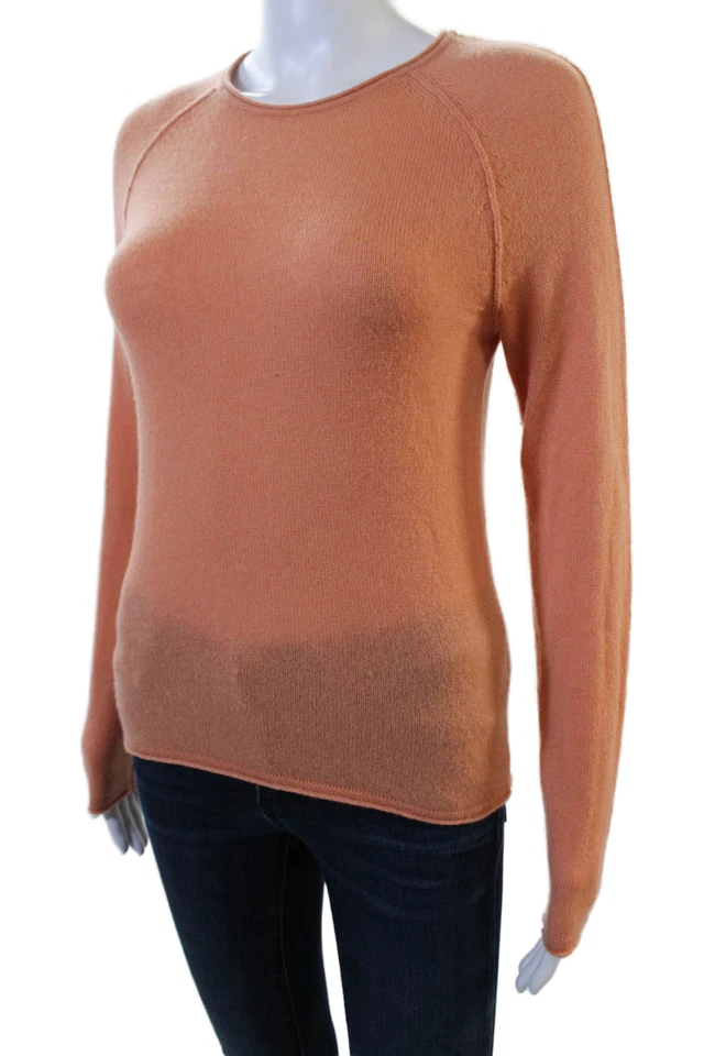 Suéter de punto de cachemir de manga larga Theory para mujer naranja talla PP Foto 2 de 4