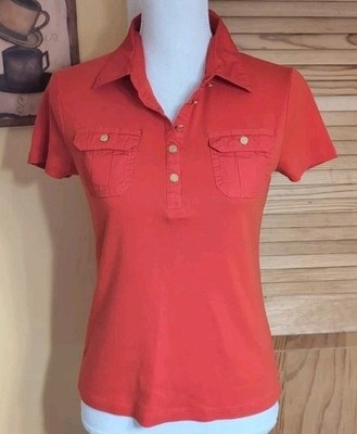 CHAPS Orange Pullover Top M
