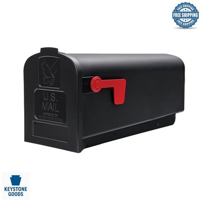 Parsons Rust-Proof Plastic Post Mount Mailbox - USPS Approved, Black, Medium ...