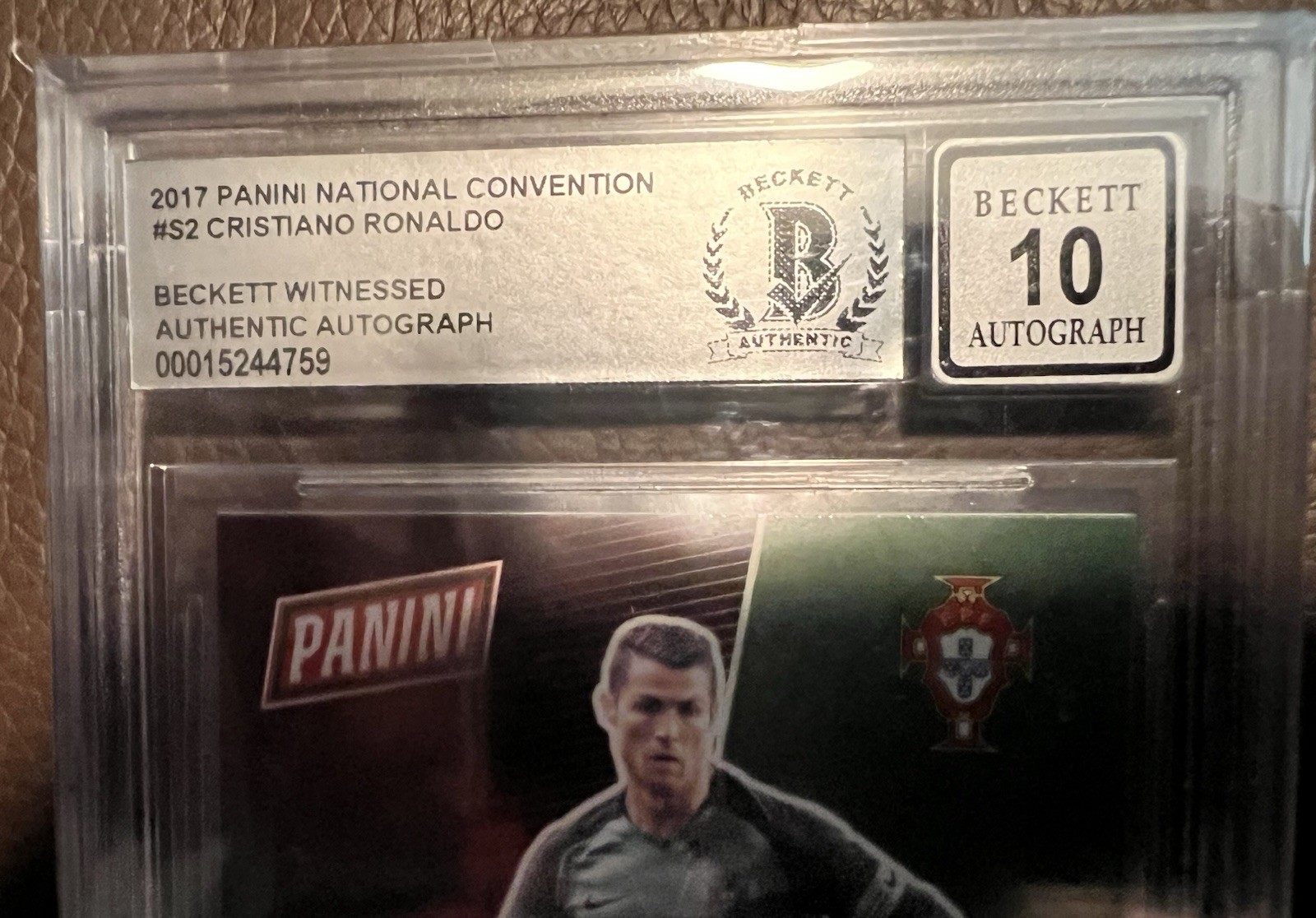 Panini 2017 Natl Convention Cristiano Ronaldo Auto BGS Beckett Authenticated view 5