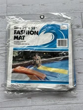 Vintage 1986 Intex Fashion Mat 72" x 27" Pool Float Lounge Blue Air Mat Mattress