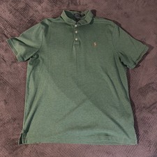 Men  s Polo Ralph Lauren Polo Short Sleeve Shirt Classic Fit Green Flesh Pony XL