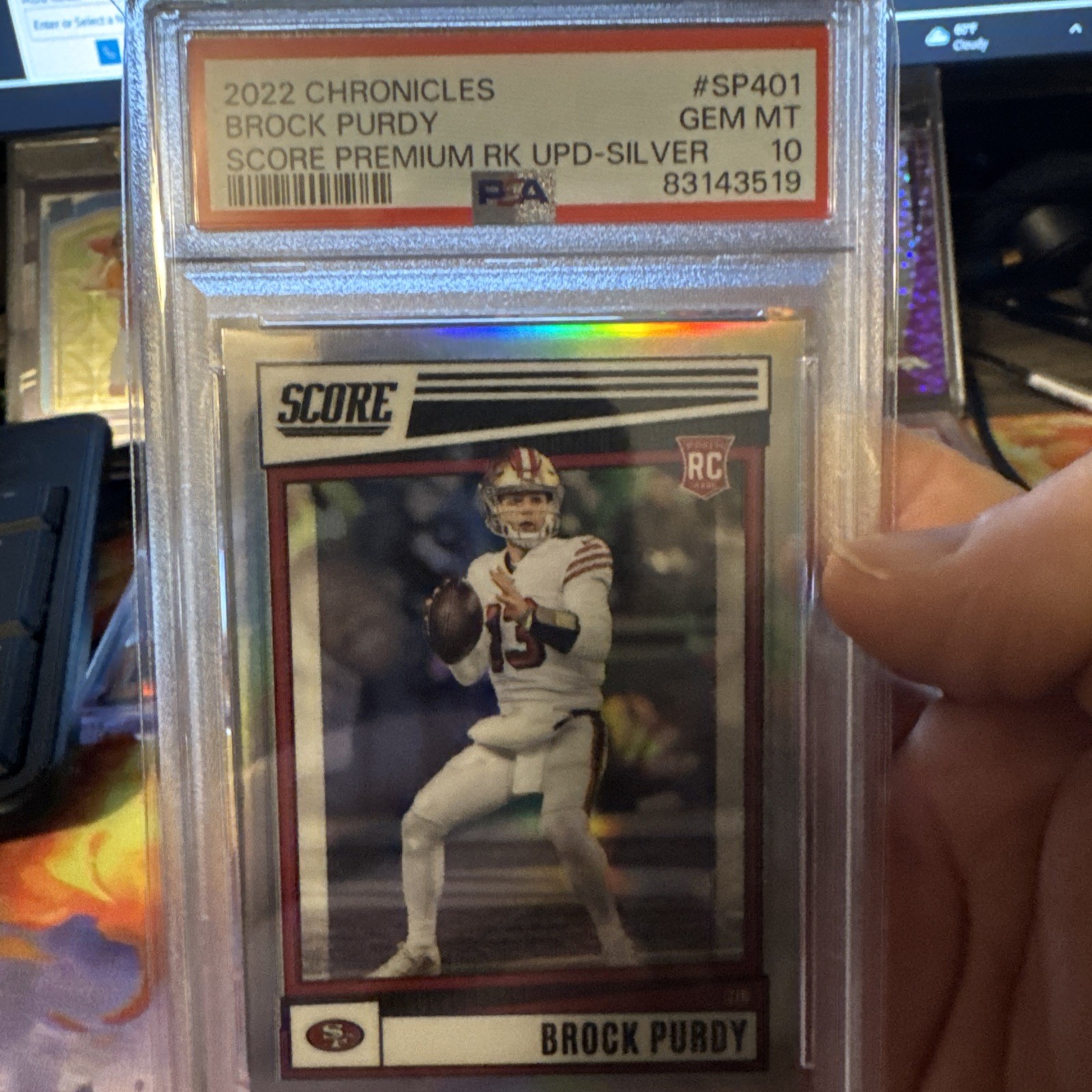 Brock Purdy Panini Chronicles Score Premium Rookies Update #SP401 Silver