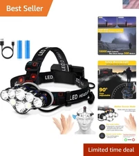 18000 Lumen Rechargeable Headlamp with Motion Sensor - Waterproof & Versatile
