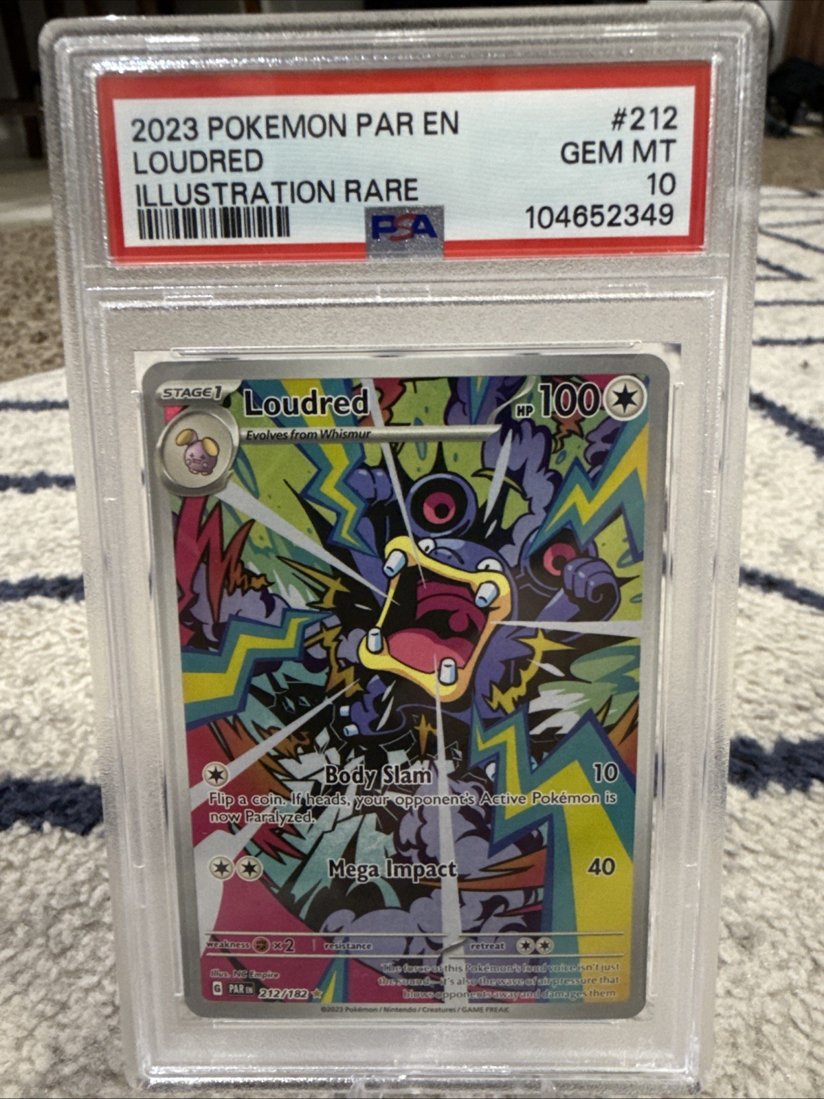 Loudred Paradox Rift 212/182 Illustration Rare Pokemon Card PSA 10 GEM MINT