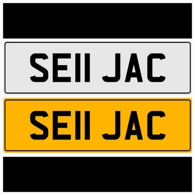 SELL JACK   JAK JACKS JCK JACKIE JC PRIVATE REGISTRATION NUMBER PLATE SE11 JAC