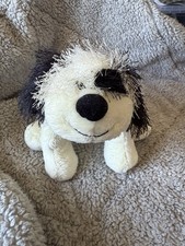 Ganz Webkinz black  white cheeky dog puppy no code Stuffed Animal HM 192