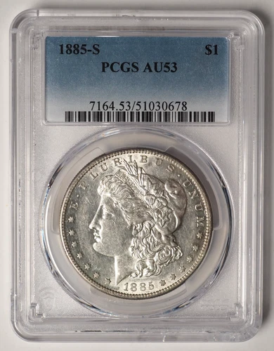 1885 S MORGAN Silver Dollar **PCGS AU53** FREE SHIPPING! G2087