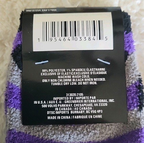 NWT Halloween Size 5-9 ~ 1 Pairs Soft & Fuzzy Low Cut Child Socks Black Bats - Picture 5 of 5