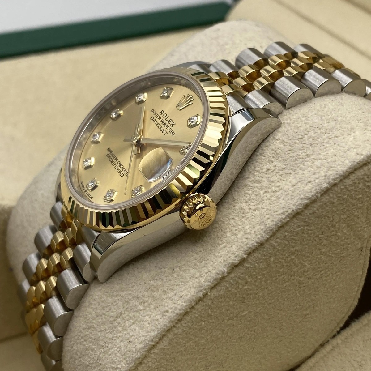 nowelcamp 「SLIDE-SIDETOP25」 Rolex Datejust 31mm 278273 Yellow Gold Diamond Champagne Dial