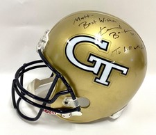 VTG 1990's Hand Signed Keith Brooking #35 Georgia Tech Football Helmet Falcons