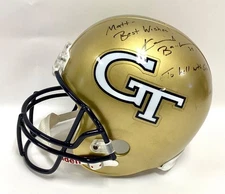 VTG 1990's Hand Signed Keith Brooking #35 Georgia Tech Football Helmet Falcons