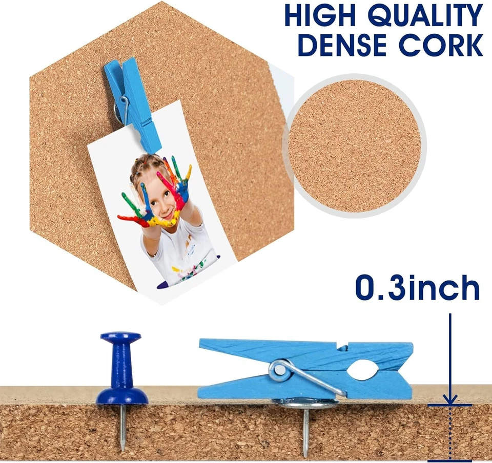 Cork Bulletin Square Board for Walls - 4 Pack Extra Thick 12x12 Inches Cork B... - Image 3 of 4