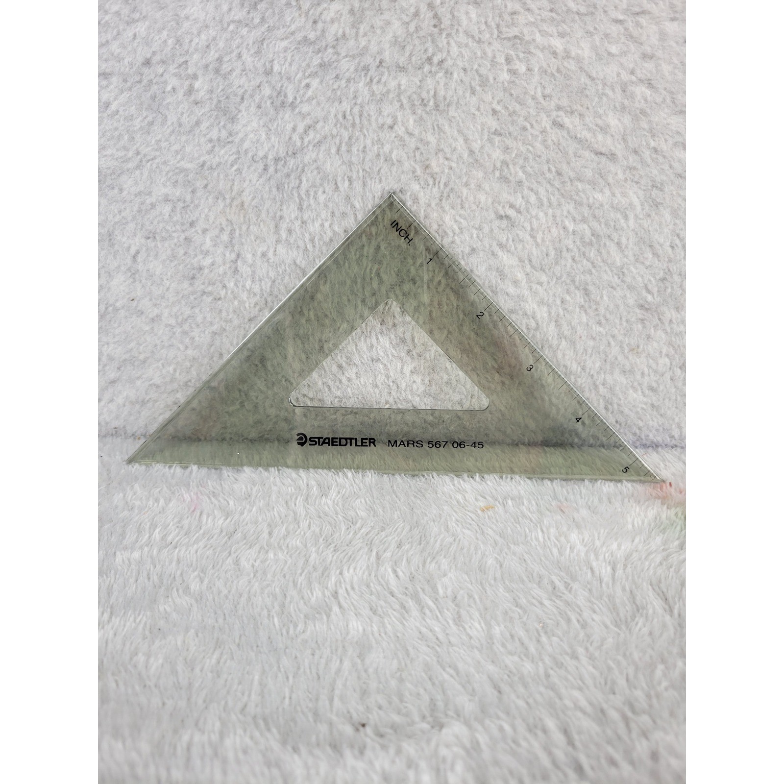 STAEDTLER MARS 567 06-45 45 Degree Drafting Triangle Ruler Clear Plastic