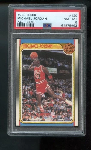 1988-89 Fleer #120 Michael Jordan All-Star AS PSA 8 Graded Basketball Card NBA