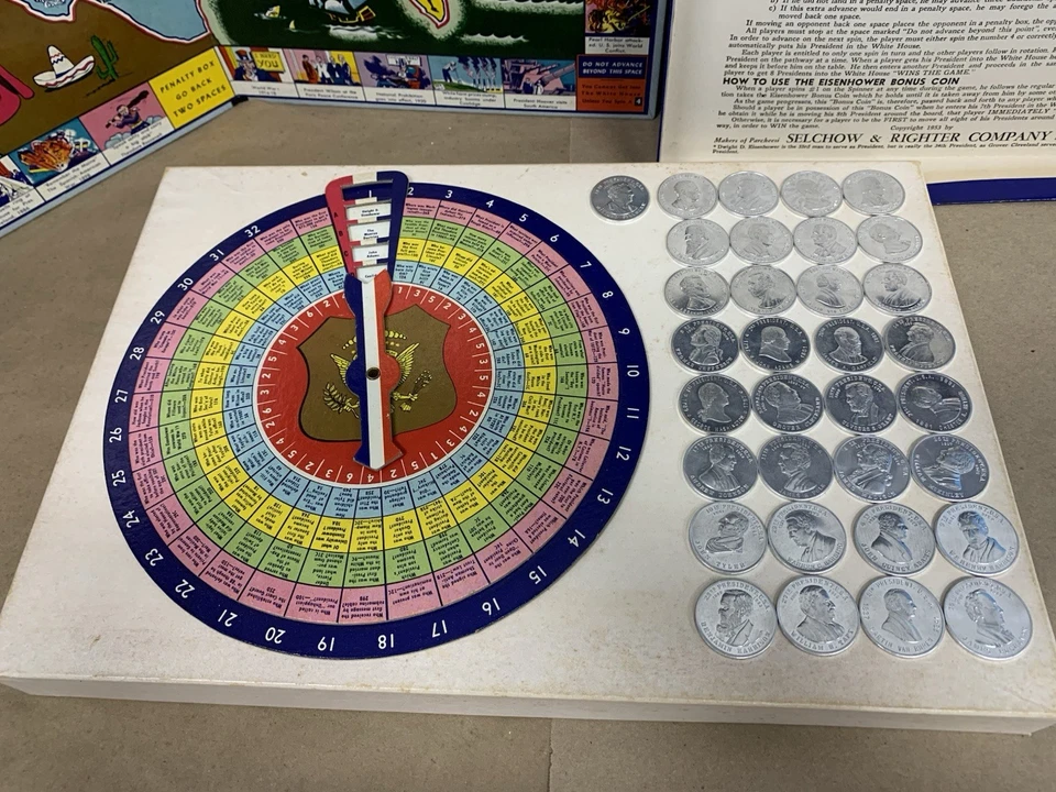 Vintage Meet The Presidents Quiz Game Selchow and Righter New York Complete - Image 3 of 4