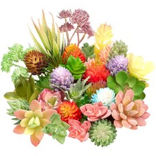 32 Pieces Mini Artificial Succulents Unpotted Realistic Artificial Fake Plant...