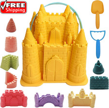 Beach and Sand Castle Kit, 12 PCS Sand Toys for Kids Outdoor with Sand Castle Bu