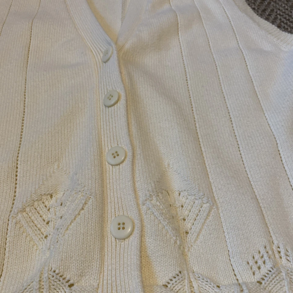 EP Pro Women’s 100% Cotton Cable Knit Sweater Vest Academia Y2K XL - Image 3 of 4