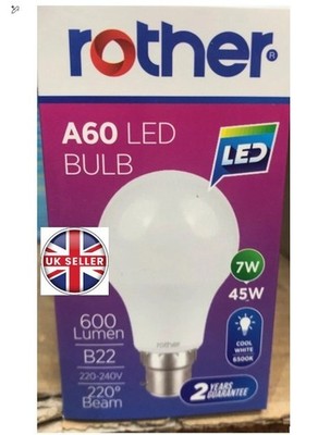 Rother 5W bis 18W, LED Std. GLS B22 (Bajonett) Glühbirnen, Farbe: 6500K oder 4500K