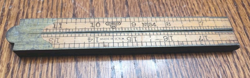 VINTAGE STANLEY SWEETHEART ERA No. 54 BRASS BOUND FOLDING CARPENTER’S RULE