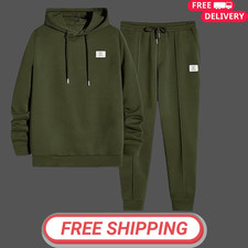 Men s 2 Piece Jacquard Sweatsuit Set Stylish Hoodie Jogger Outfit