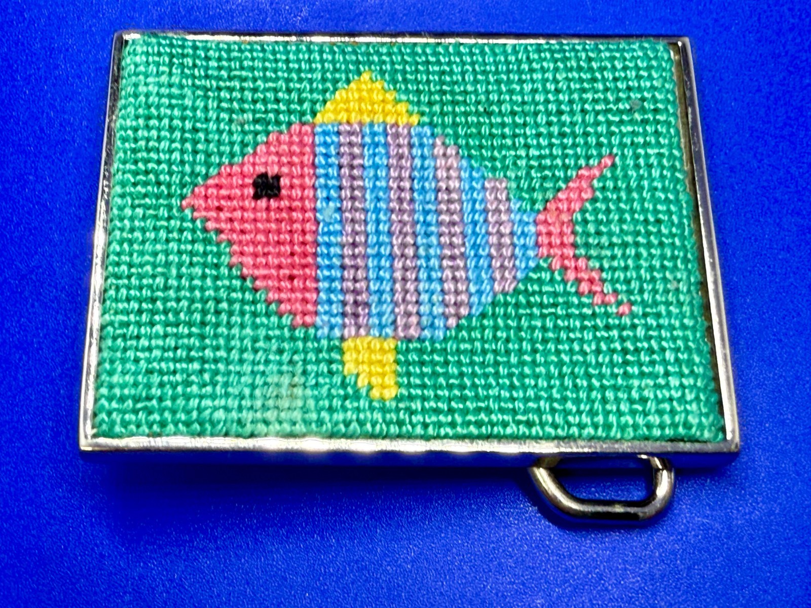 Goldfish Geometric Pattern Multi-Color Needlepoin… - image 3