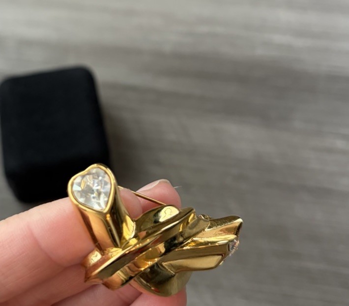 VTG Kenneth Jay Lane Love Knot Brooch Gold Tone K… - image 5