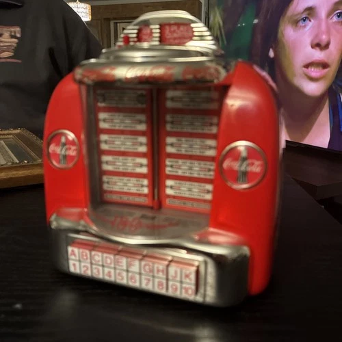Vintage Coca-Cola Tabletop Jukebox Collectible Musical Bank Seeburg Wall-o-Matic