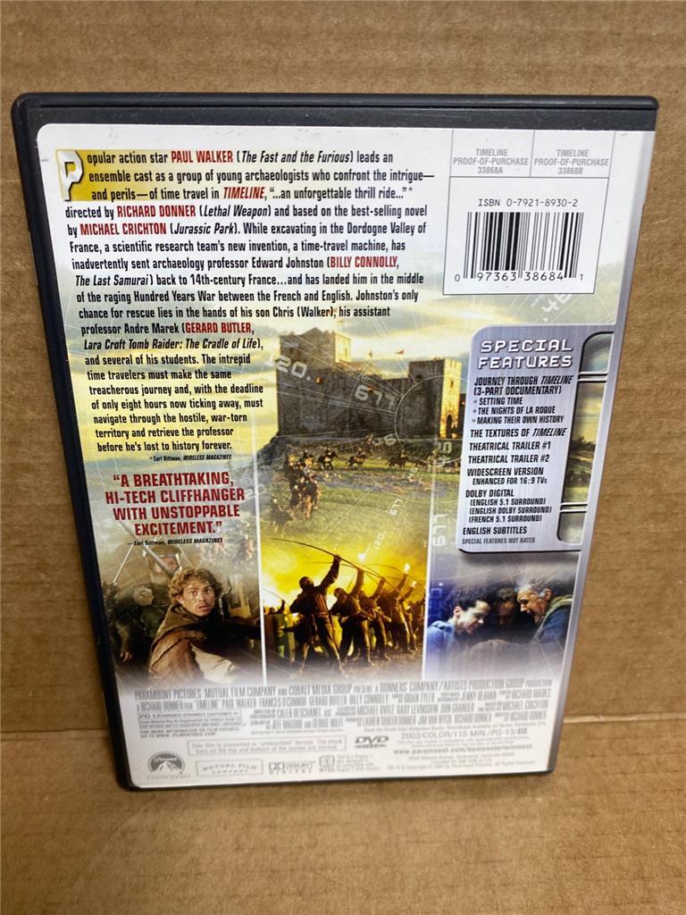 Timeline (DVD, 2004, Widescreen), Paul Walker 97363386841| eBay