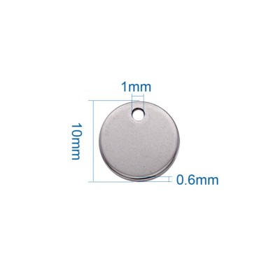 10-Pack Stainless Steel Blank Jewelry Tags - 15mm Round Pendants For DIY Stamping & Jewelry Making
