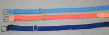 Lot Of 3 Kids Youth Baseball/ Softball Belts - Lt Blue Orange and Royal Blue