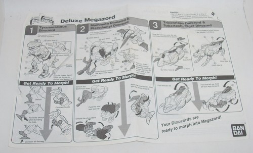 Power Rangers DELUXE MEGAZORD SOLO Hoja de Instrucciones De Colección 1993 MMPR Bandai - Imagen 1 de 4
