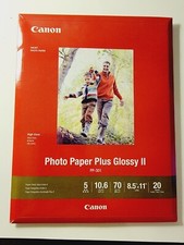 Canon Inkjet Photo Paper Photo Paper Plus Glossy II PP-301 8.5" X 11" 20 Sheets